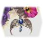 Vintage Antique Silver Eagle Crown Diadem Pendant 20inch Chain-link Necklace