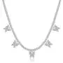 KissYan Butterfly Tennis Chain Necklace , 18K White Gold Plated Diamond Butterfly Tennis Choker Bling Iced CZ Butterfly Necklace Silver Gift for Women Girl KissYan Butterfly Tennis Chain Necklace , 18K White Gold Plated Diamond Butterfly Tennis Choker Bling Iced CZ Butterfly Necklace Silver Gift for Women Girl