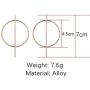 Big Circle Round Dangle Earrings Exaggerated Hollow Circle Link Stick Bar Drop Stud Earrings for Women Girls (Gold)