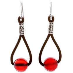 Novica Spring Passion Carnelian Dangle Earrings For Girls Womens