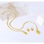 FAMARINE Jewelry Set Gold Heart Pendant Necklace and Women Heart Bracelet Gold Hoop Earrings for Women, Mothers Day Gift