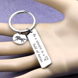 Eigso Inspirational Keychain Be A Unicorn in A Field of Horses Motivational Encouragement Jewelry Gift Unicorn Bracelet Unicorn Jewelry for Teen Girls Sister Son