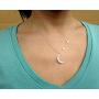 EFYTAL Best Friend Gifts, 925 Sterling Silver CZ Crescent Moon & Stars Necklace, Friendship Necklaces for Soul Sisters, Unbiological Sister or BFF