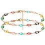 DIJUGS 3 Pcs Evil Eye Bracelet for Women Men Girls 18K Gold Plated Stainless Steel Handmade Adjustable Amulet Evil Eyes Jewelry for Family Best Friends Gifts