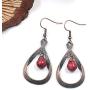 ZRosse 2 Pairs Boho Handmade Vintage Hollow Teardrop Turquoise Dangle Drop Earrings Sets for Women Girls Unique Retro Bronze Statement Jewelry Gifts