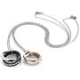 AllerPierce Matching Couples Necklace for His and Her Stainless Steel Eternal Love Couple Necklaces Pendant Set Birthday Wedding Valentine Gifts for Boyfriend Girlfriend