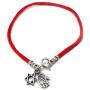 Sterling Silver Star of David Charm & Lucky Hamsa Hand Charms Bracelet on Red String Bracelet - Jewelry for Women Men & Teens - 7'' Length