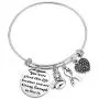 Hazado Breast Cancer Survivor Gifts Awareness Bracelet Fighter Jewelry Fuk Cancer Ribbon Bracelet You are Strong Enough to Live It