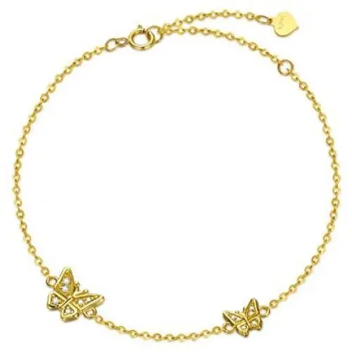 14K Solid Gold Butterfly Bracelet for Women, Real Gold Mom and Child Love Butterflies Bracelets Christmas Anniversary Jewelry Gift for Mom, Wife, 6.5''-8.5'' 14K Solid Gold Butterfly Bracelet for Women, Real Gold Mom and Child Love Butterflies Bracelets Christmas Anniversary Jewelry Gift for Mom, Wife, 6.5''-8.5''