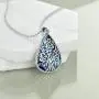 POPLYKE Tree of Life Pendant Necklace for Women Sterling Silver Family Tree Teardrop Alabone Shell Celtic Knot Jewelry for Mom Girls (Colorful-Alabone Teardrop Tree Necklace)