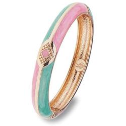UJOY Cloisonne Bracelet Colorful Cloisonne Design Gold Plated Hinge Enamel Bangle Jewelry for Women Girls 55A41