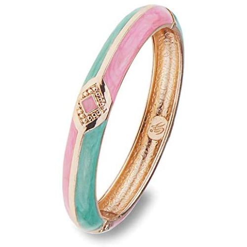 UJOY Cloisonne Bracelet Colorful Cloisonne Design Gold Plated Hinge Enamel Bangle Jewelry for Women Girls 55A41