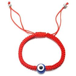 Halukakah Evil Eye Bracelet for Women Men Handmade Braid Red Blue Black String Size Adjustable Protection Mal de Ojo Jewelry with Free Giftbox