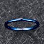 Cloyo 2mm Silver/Black/Blue Wedding Bands for Men Women Classic Domed Tungsten Ring Stackable Promise Band Comfort Fit Size 6-12