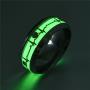 hohrayway Fashion Dark Luminous ECG Ring Stainless Steel Ring Promise Heartbeat Ring Glowing Jewelry for Men Women