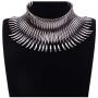 Mozhuo Chunky Statement Collar Necklace for Women Silver Choker Bib Necklace Chain Fashion Jewelry Costume Prom Gorgeous