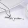 PROSTEEL Punk Rock Necklace,M16A4 Rifle Shape Pendant & Chain，Cool Men Jewelry,Gift for Him