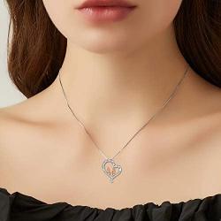 Gifts for Sister 925 Sterling Silver Always My Sister Forever My Friend Heart Necklace Pendant Jewelry Birthday Graduation Gift for Women