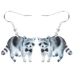 WEVENI Acrylic Northern Raccoon Earrings Dangle Drop Lovely Jewelry For Women Girls Ladies Gifts