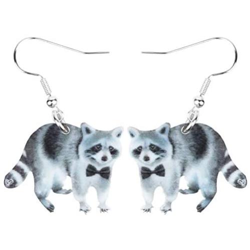 WEVENI Acrylic Northern Raccoon Earrings Dangle Drop Lovely Jewelry For Women Girls Ladies Gifts