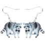 WEVENI Acrylic Northern Raccoon Earrings Dangle Drop Lovely Jewelry For Women Girls Ladies Gifts