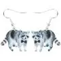 WEVENI Acrylic Northern Raccoon Earrings Dangle Drop Lovely Jewelry For Women Girls Ladies Gifts