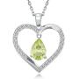 HAOSG 925 Sterling Silver Love Heart February Birthstone Created Amethyst Necklace Valentines Day Birthday Jewelry Gifts for Her Women Girls, 16''+2'' Adjustable Chain