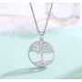 Tree of Life Necklace 925 Sterling Silver Family Tree Pendant 18'' Chain,Dainty Tree of Life Pendant Charm Jewelry for Women Mom Grandma Teen Girls with Fine Jewelry Box