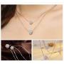 Kasima Womens Multi-Layer Double Full Diamond Crystal Balls Pendant Necklace/Drop Earrings/Jewelry Set