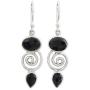NOVICA Onyx .925 Sterling Silver Dangle Earrings Romantic Journey