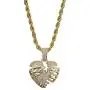 TOPGRILLZ Simualted Diamond CZ Hollow Skeleton Broken Heart Pendant Necklace Chain for Men Hip Hop Jewelry