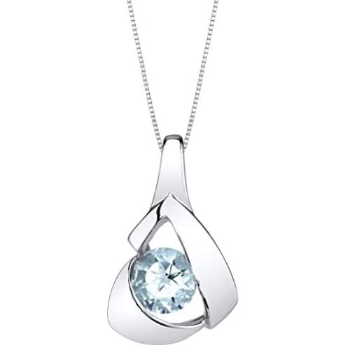 Sterling Silver Chiseled Pendant Necklace available in various colored stones