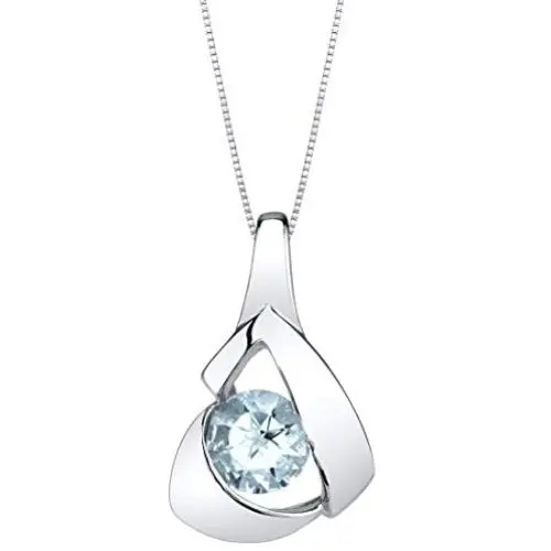 Sterling Silver Chiseled Pendant Necklace available in various colored stones Sterling Silver Chiseled Pendant Necklace available in various colored stones