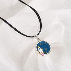 Winssi Cartoon Planet Necklace Astronomy Jewelry Outer Space Jewelry for Teen Girls and Boys