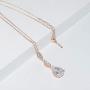 UDORA Zirconia Teardrop Long Earrings Necklace Bridal Bridesmaid Jewelry Sets Wedding Prom Women Gifts