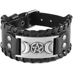 HZMAN Tree of Life Nordic Viking Bracelet with Yggdrasil Amulet - Pagan Jewelry of Moon and Star