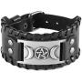 HZMAN Tree of Life Nordic Viking Bracelet with Yggdrasil Amulet - Pagan Jewelry of Moon and Star