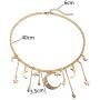 JczR.Y Fashion Bohemia Gold Color Crystal Star Moon Tassel Pendant Necklaces for Women Party Jewelry Accessories