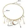 JczR.Y Fashion Bohemia Gold Color Crystal Star Moon Tassel Pendant Necklaces for Women Party Jewelry Accessories