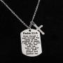 FUSTMW Psalm 23:4 Bible Verse Dog Tag Keyring/Necklace Christian Jewelry Religious Inspirational Gift