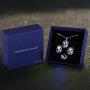 Embellished with crystail from Swarovski Jewelry Set-Blue Square Stone-Pendant Necklace-Earrings-Bracelet for Women and Girls