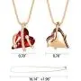 Eterstarly Wish Stone Pendant Necklace with Red Birthstone Heart Crystal, 18K Rose Gold Plated, 16.4'' + 2'' Eterstarly Wish Stone Pendant Necklace with Red Birthstone Heart Crystal, 18K Rose Gold Plated, 16.4'' + 2''