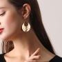 Boho Gold & Silver Ethnic Hammered Crescent Dangle Earrings for Women