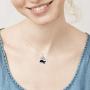 BLING BIJOUX Playful Black Whale with Water Splash Crystal Pendant Necklace for Women & Girls, Never Rust 925 Sterling Silver with Free Breathtaking Gift Box for a Special Moment of Love