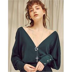 925 Sterling Silver Cubic Zirconia Faith Hope Love Cross Pendant Necklace for Women Teen Girls Y Lariat Necklace with Adjustable Chain First Communion Easter Gifts
