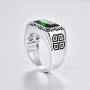 Merthus Antique Style Jewelry Synthetic Black Spinel Mens 925 Sterling Silver Wedding Band Ring