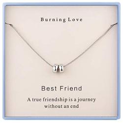 Best Friend Necklaces Sterling Silver 2 Bead Necklace for Best Friends, Sister Gifts from Sister, BFF Gifts