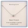 Best Friend Necklaces Sterling Silver 2 Bead Necklace for Best Friends, Sister Gifts from Sister, BFF Gifts