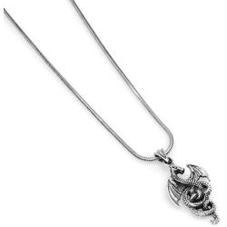 925 Sterling Silver Detailed Medieval Dragon Luck Wisdom and Longevity Pendant Necklace, 18 inches