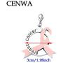 CENWA Pink Ribbon Enamel Breast Cancer Awareness Necklace/Zipper Pull Pink Awareness Breast Cancer Support Gift Keep Fighting Jewelry